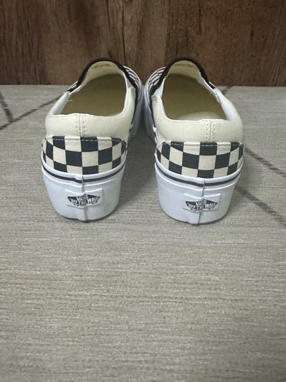 Womens Size 7.5 Platform Checkered Vans - Picture 3 of 7